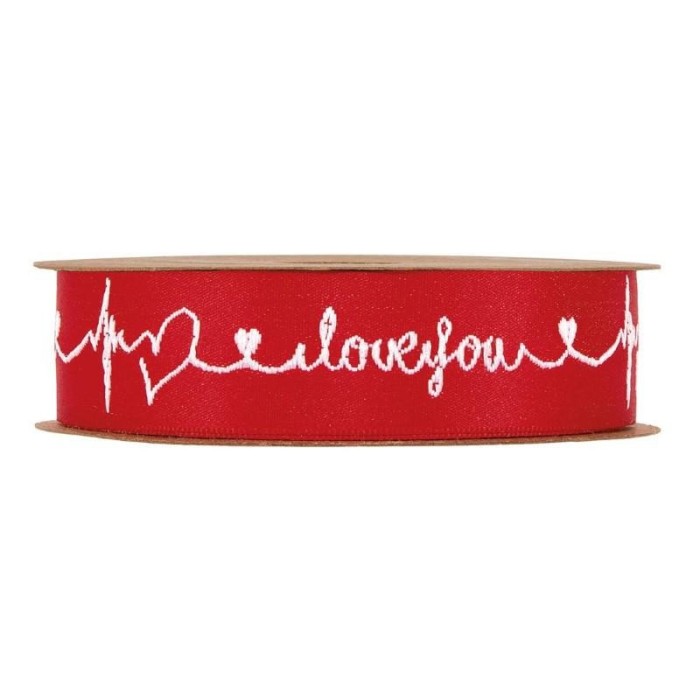 NASTRO I LOVE YPU MM25X20MT RED